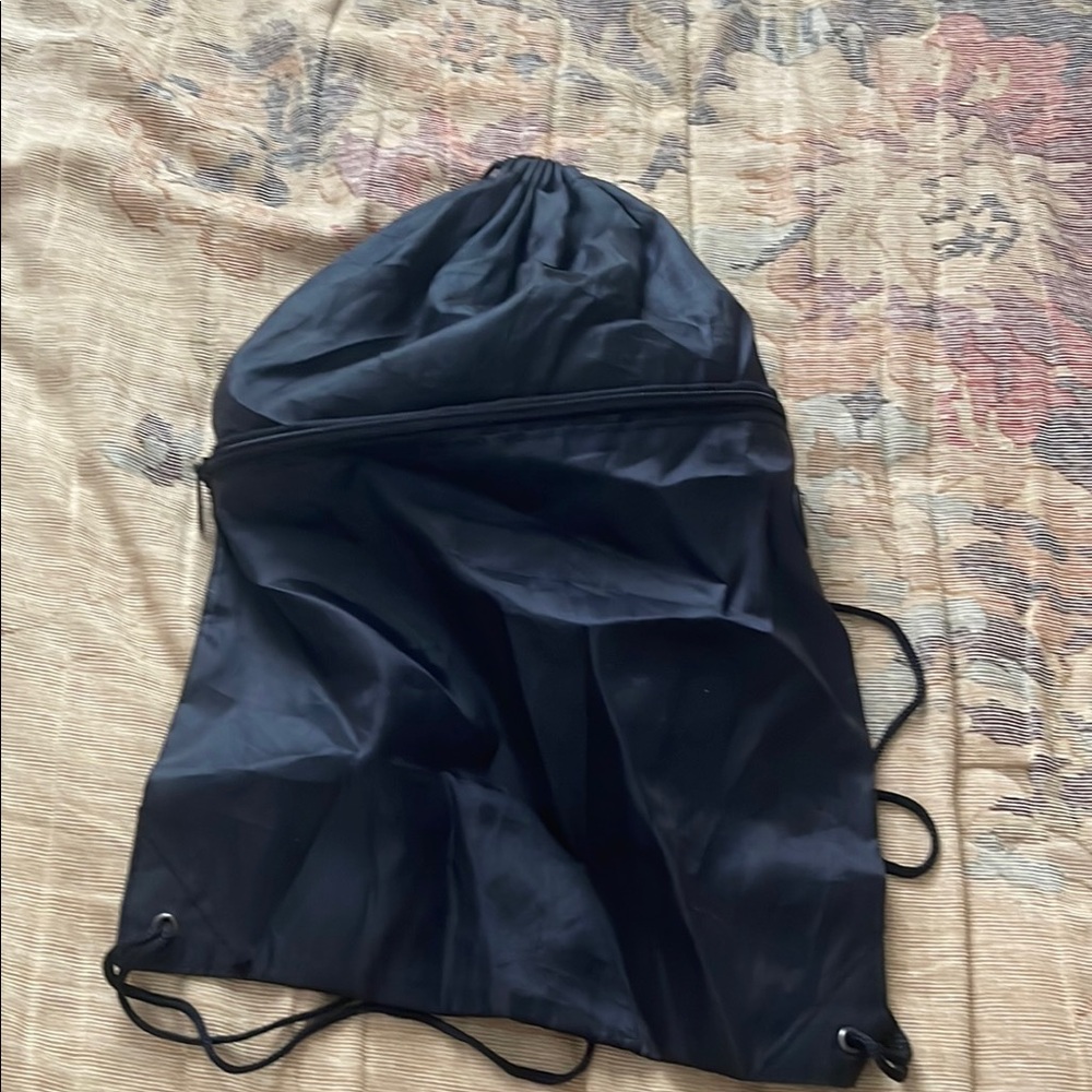 Black Nylon Backpack With Drawstring Closure - image 2
